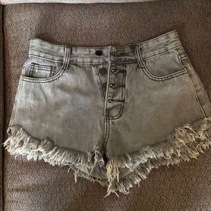 High waisted jean shorts